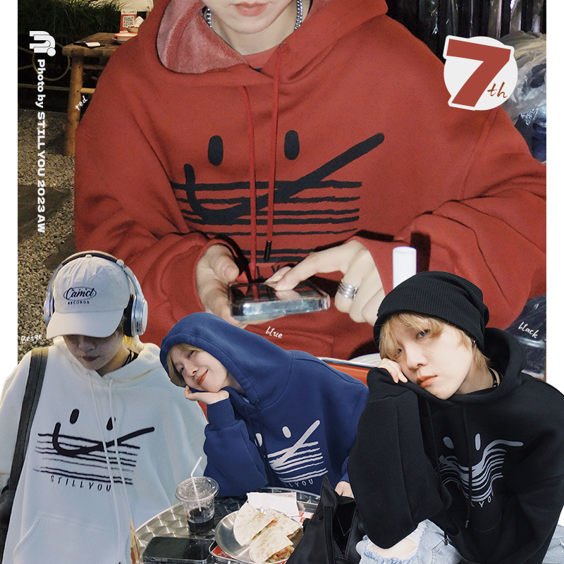 周年限定印花重磅连帽加绒卫衣