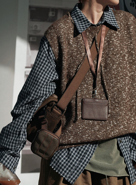 STILLYOU复古慵懒杂色圆领毛针织背心个性百搭叠穿无袖毛衣马甲秋