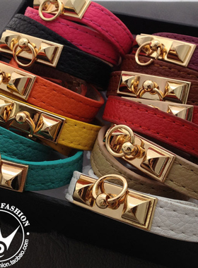 明星同款徐濠萦H皮手环 经典透明塑胶PVC铆钉手镯潮情侣手链 包邮