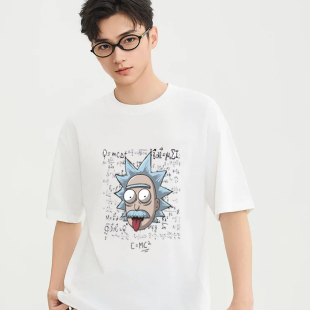 美漫Pickle Morty瑞克与和莫蒂腌酸黄瓜印花纯棉T恤 Rick动漫短袖