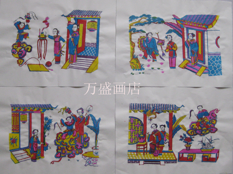 潍坊杨家埠年画手工韩湘子成仙