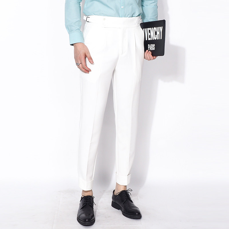 川泽卷边九分裤男西装裤2020英伦修身休闲裤子纯色锥形裤微弹|msdalam kategori Pakaian Lelaki, seluar santai - dari Buy2taobao.com untuk memberikan perkhidmatan ejen Taobao profesional membeli