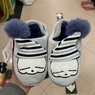 2021新款流氓兔棉拖鞋男童毛毛拖小孩室内保暖拖鞋女童家用包头拖