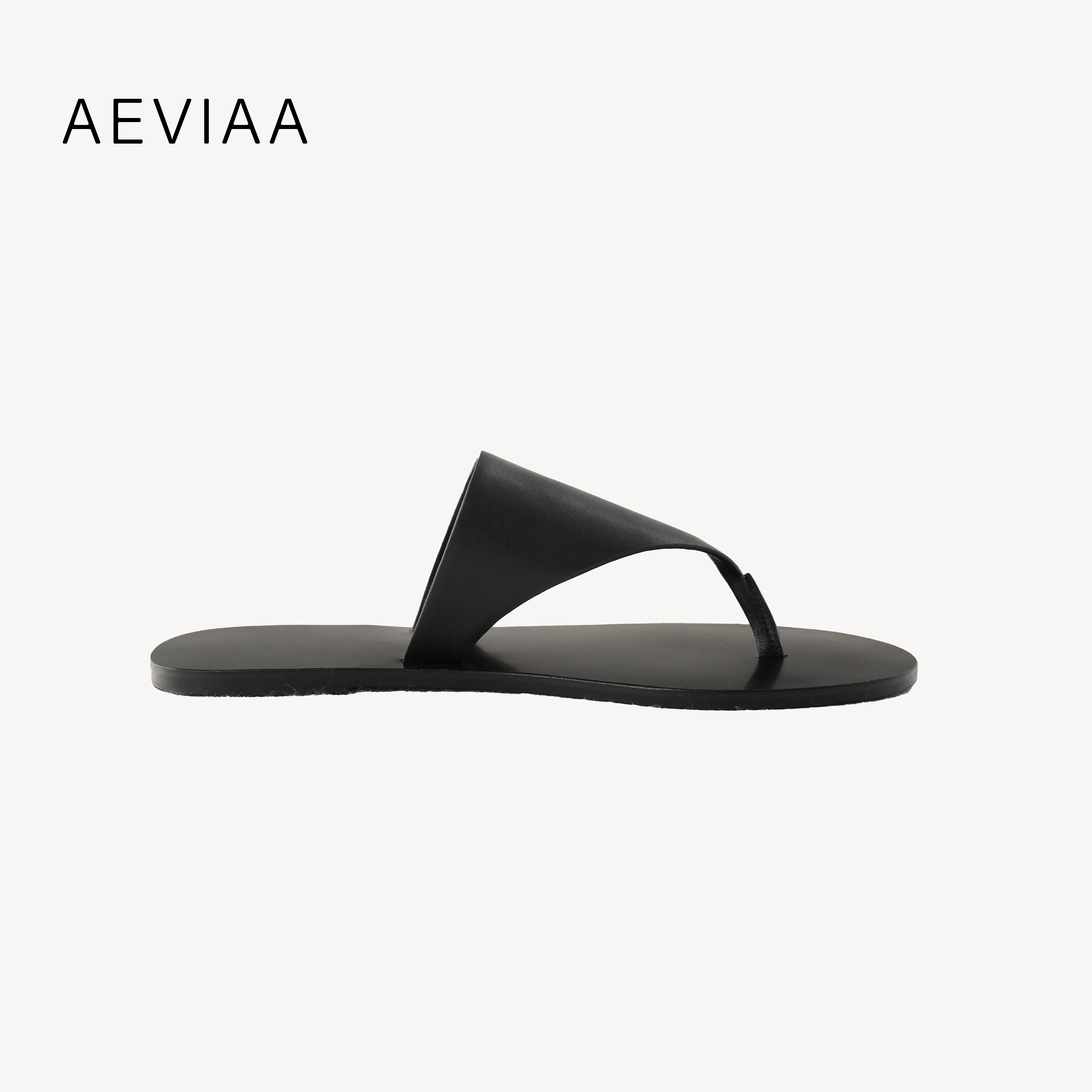 AEVIAA欧美真皮凉拖鞋三角时装凉鞋