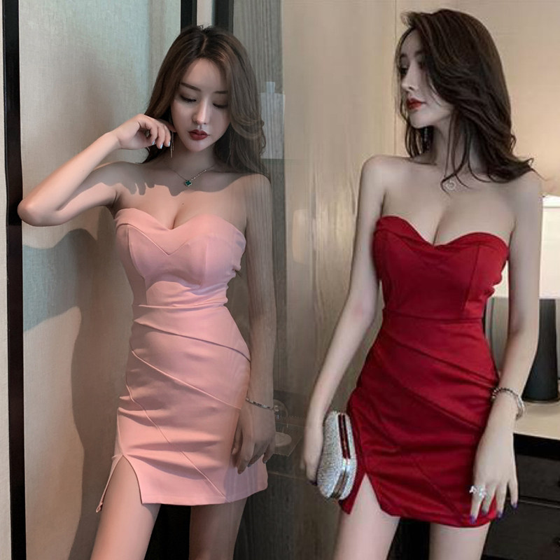 夜场上班工作裙夏天内搭打底抹胸高腰紧身包臀性感连衣裙女夜总会