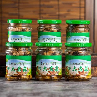 好菜郎农家小菜油焖四大名菇140g瓶装鸡腿茶树香蘑菇下饭冷盘凉菜