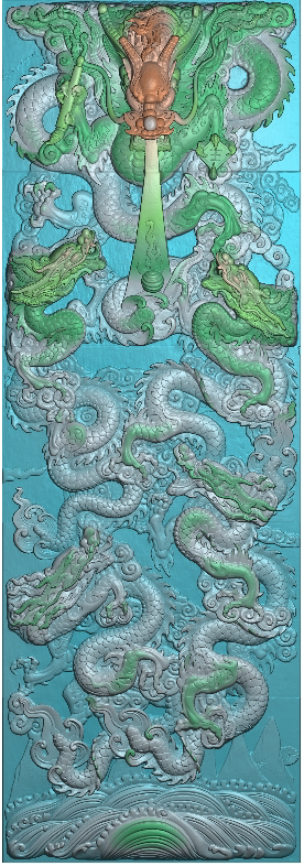 精雕图浮雕图扫描图灰度图竖图九五至尊龙网1.48-4.28米 砖雕石雕