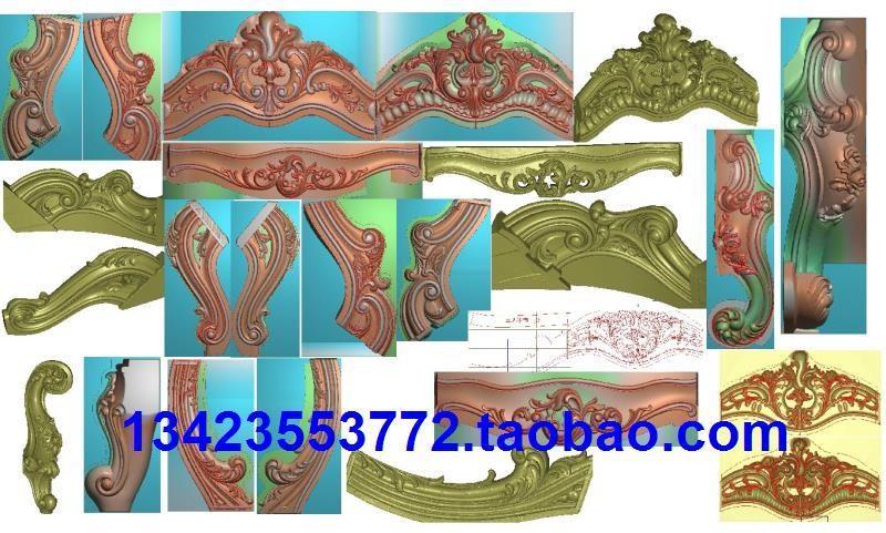 精雕图整套欧式单双三人沙发带雕刻刀路径_到手能用送立体STL文件