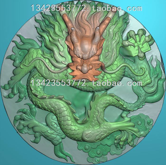 R扫描图 精雕图 灰度图 雕刻图  石雕图圆龙 古建寺庙