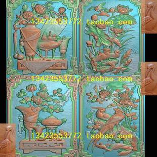 A浮雕扫描图精雕图深雕竖花瓶花鸟春夏秋冬四季古建寺庙 博古1