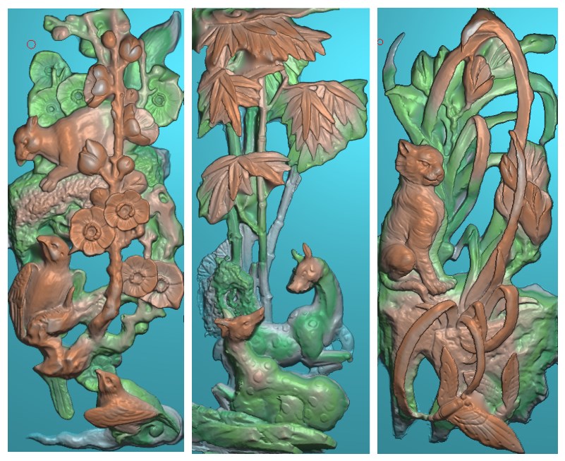 浮雕图扫描图精雕图灰度图新款竖图梅竹菊动物花鸟25-57砖雕石雕