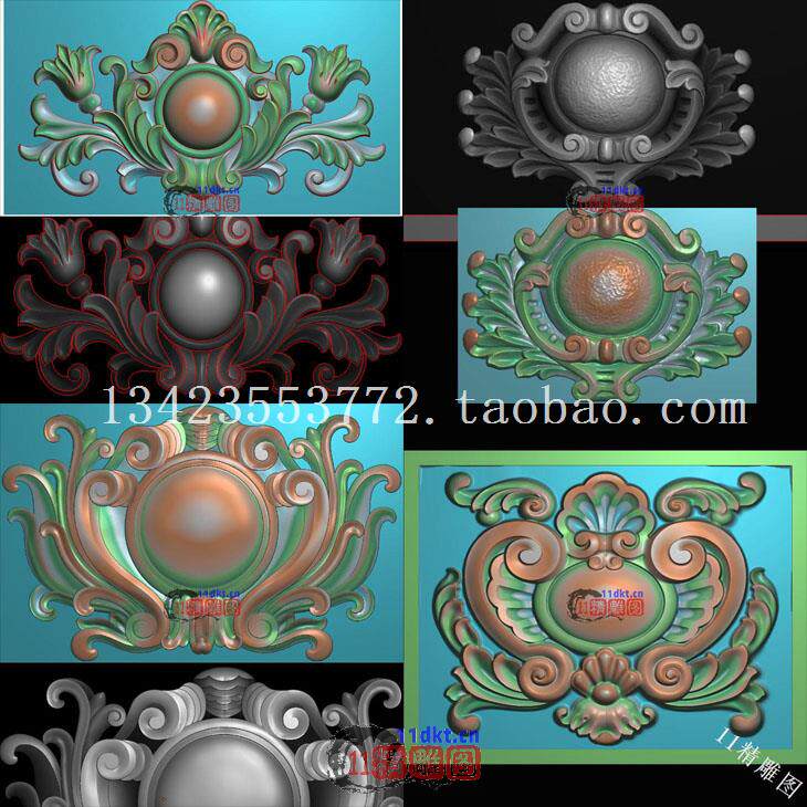 A精雕图扫描图欧式竖洋花吊花构件护木门罗马柱头贴花