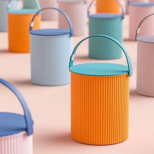 水桶凳可坐幼儿园家用浴室手提洗衣收纳桶带盖钓鱼桶塑料加厚储物