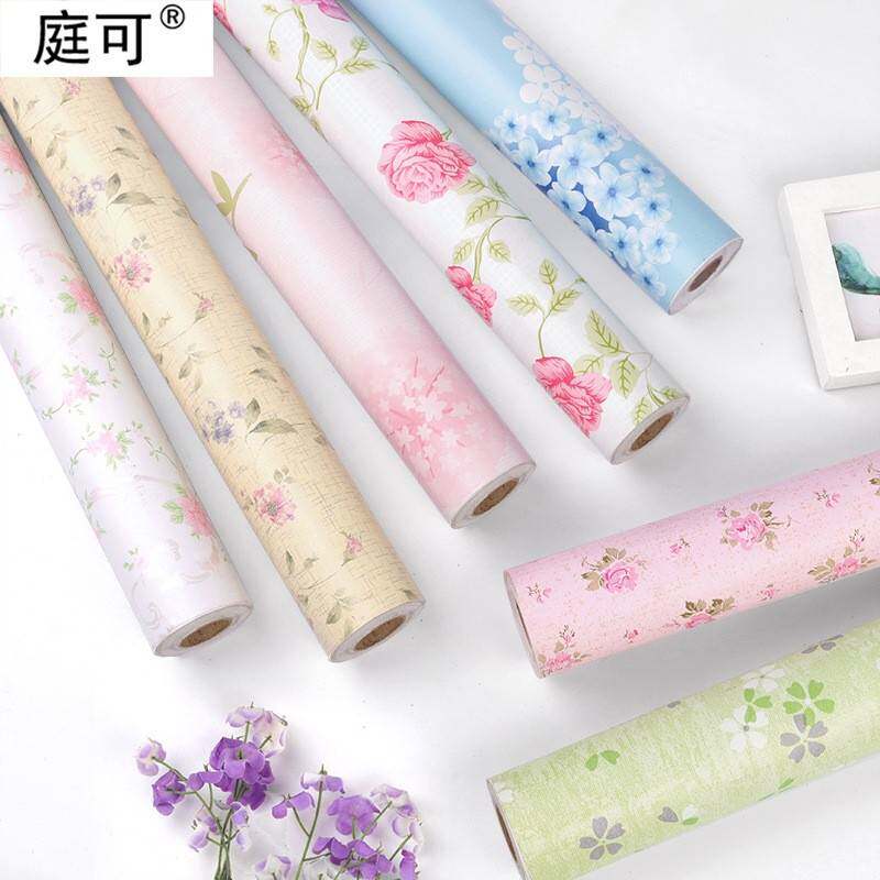 墙纸自粘卧室温馨防水防潮背景墙壁纸桌面衣柜自贴田园小碎花贴纸