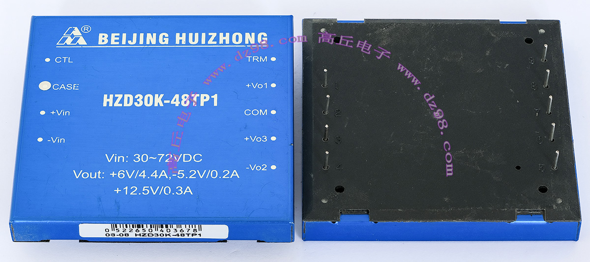 HZD30K-48TP1 30-72V转+6V/4.4A -5.2V/0.2A +12.5V/0.3A 30W模块