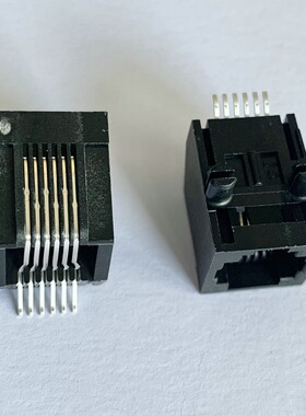 贴片电话口母座RJ12 6P6C全塑SMT端子磷铜连接器RJ11插座SMD