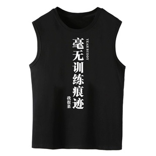 衣服 坎肩运动健身砍袖 毫无训练痕迹弱不禁风背心男夏无袖 t恤大码