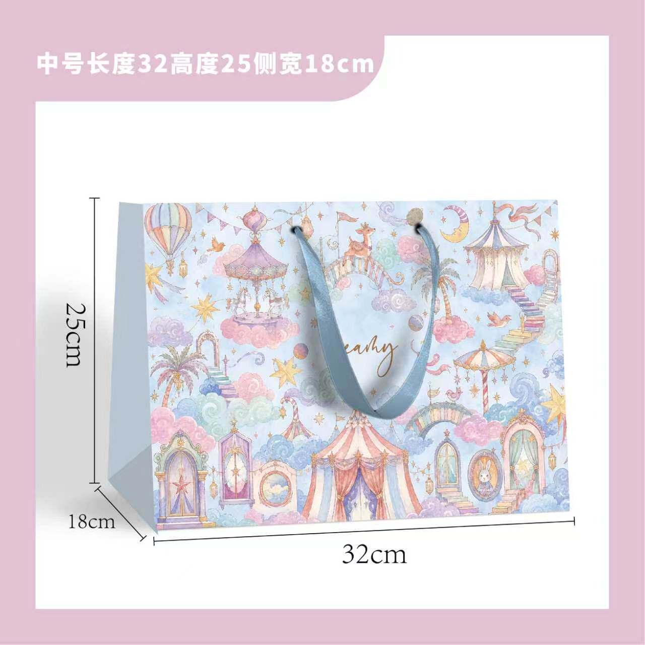 可爱卡通纸袋包装袋疯狂马戏团礼品袋文艺小清新手提袋可加印logo