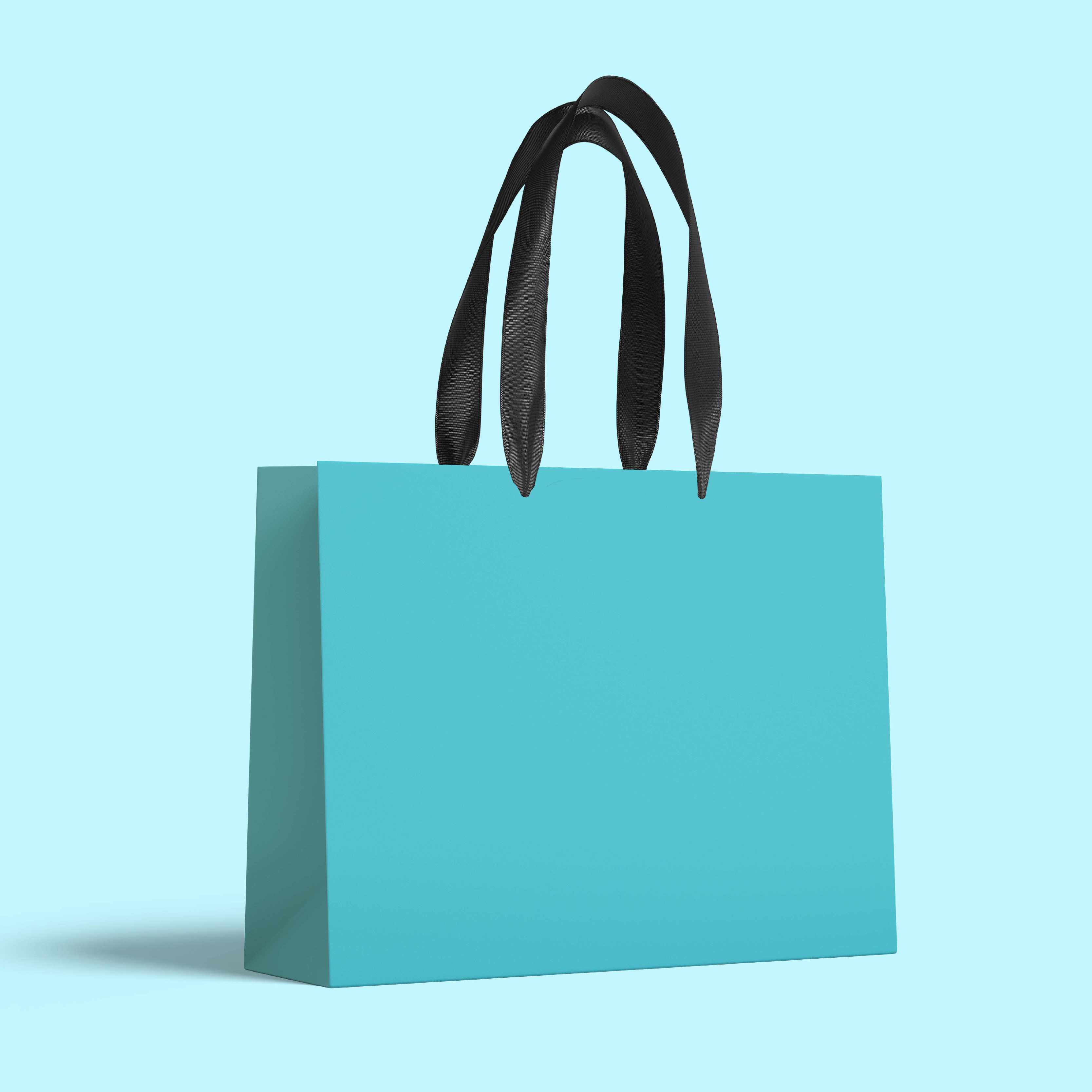 蓝色节日鲜花手提袋包装礼品袋花篮白卡加厚防水插花盒橱窗礼物袋