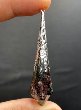 天然水晶 星光红绿幽灵灵摆吊坠 水晶挂件 毛衣链项链 一物一图