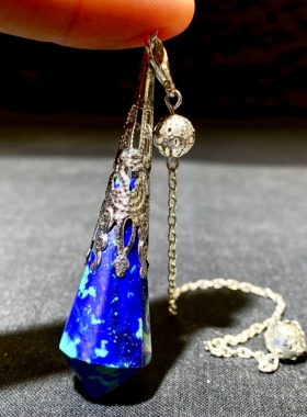天然水晶 凤凰石 硅孔雀石灵摆吊坠 水晶挂件毛衣链项链 一物一图