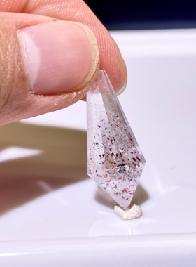 天然水晶 金草莓超七毒液彼岸花灵摆吊坠 水晶挂件 项链 一物一图