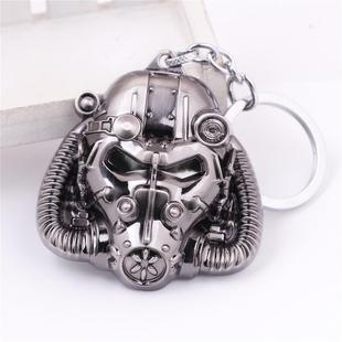 游戏周边 FALLOUT4 辐射4个性合金钥匙扣创意防毒面具挂件饰品