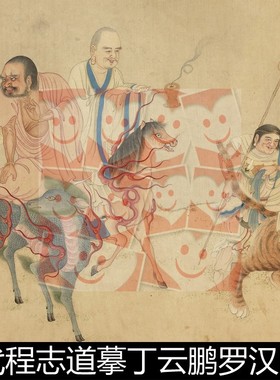 UPE清代程志道摹丁云鹏罗汉图非高清小图素材资料参考1 85.6MB