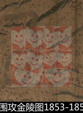 UMV清代古画手绘彩图清军围攻金陵图高清素材资料参考1 586MB