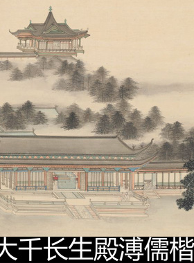 ETG近现代张大千长生殿溥儒楷书1956年作高清素材资料参考