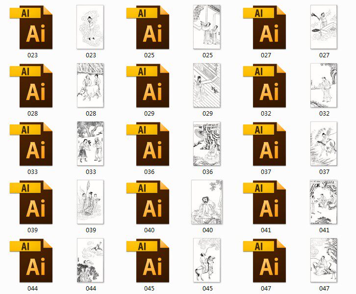 中国古代传说仙话道家仙人修炼人物生活素材矢量设计资料参考图
