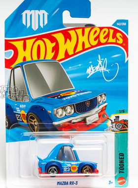 142号 MAZDA RX-3 马自达Q版 蓝色 风火轮合金小跑车