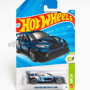 8号 FORD MUSTANG MACH-E 1400 福特野马 深蓝色风火轮合金小跑车