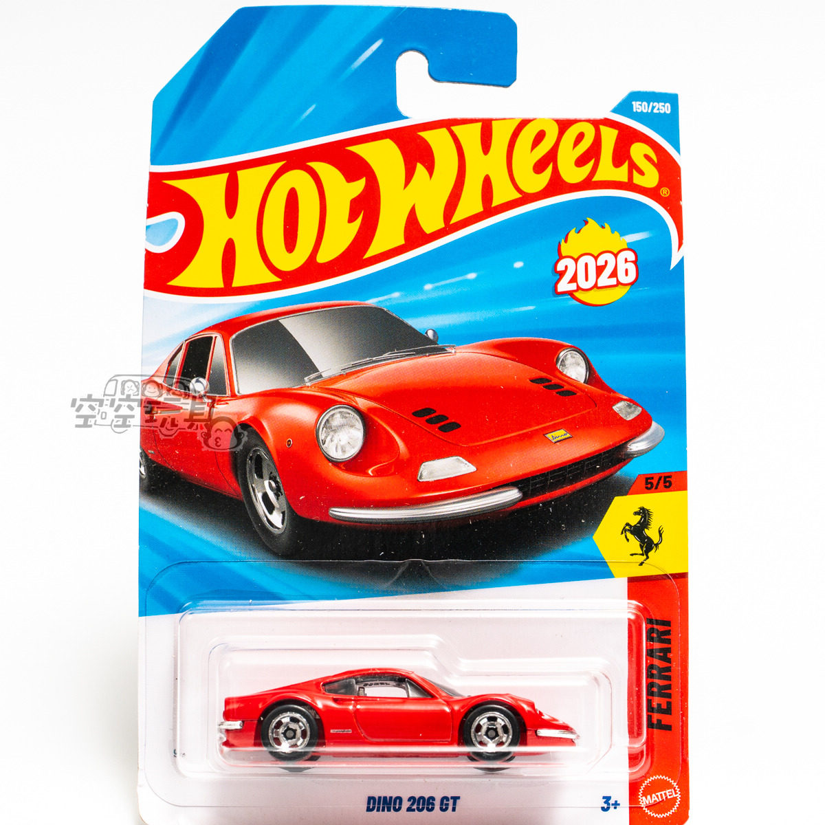 150号 DINO 206 GT  法拉利 红色 风火轮合金小跑车