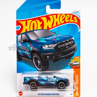 43号 '19 FORD RANGER RAPTOR 福特 蓝色 美泰风火轮合金小跑车