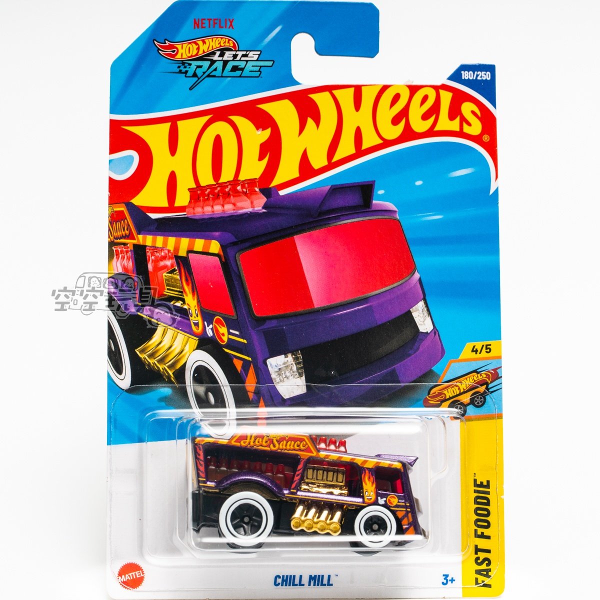 180号 CHILL MILL 辣酱售卖车 普宝 紫色 风火轮合金小跑车