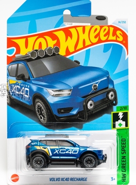 14号 VOLVO XC40 RECHARGE 沃尔沃 蓝色 美泰风火轮合金小跑车