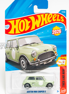 71号 AUSTIN MINI COOPER S 奥斯汀 粉绿色 风火轮合金小跑车
