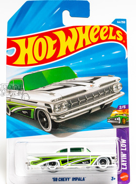 44号 '59 CHEVY IMPALA 雪佛兰 白色 风火轮合金小跑车