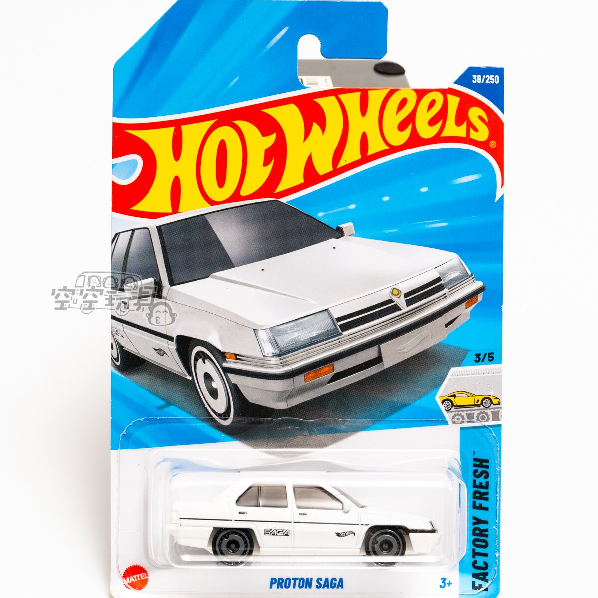 38号 PROTON SAGA 马来西亚神车 白色 风火轮合金小跑车