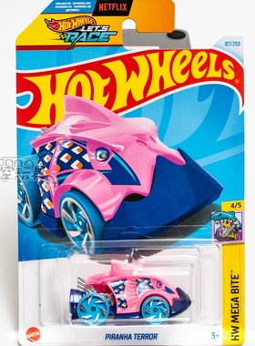 87号 PIRANHA TERROR 水虎鱼车 粉红色 风火轮合金小跑车