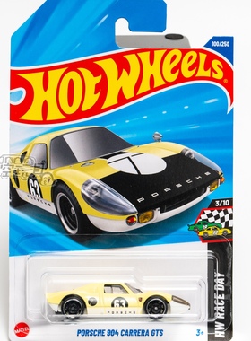 100号 PORSCHE 904 CARRERA GTS 奶油黄色 风火轮合金小跑车