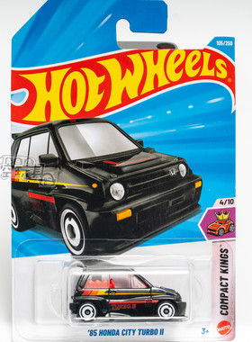 105号 '85 HONDA CITY TURBO II 本田 黑色 风火轮合金小跑车