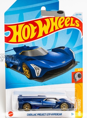 123号 凯迪拉克PROJECT GTP HYPERCAR蓝色 风火轮合金小跑车