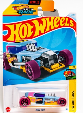 61号 MOD ROD 蓝黄紫拼色 美泰风火轮合金小跑车