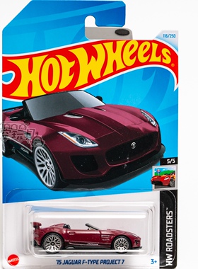 116号 '15 捷豹F-TYPE PROJECT 7  酒红色美泰风火轮合金小跑车