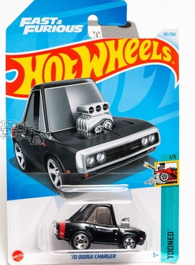 161号 '70 DODGE CHARGER Q版道奇战马 黑色 风火轮合金小跑车