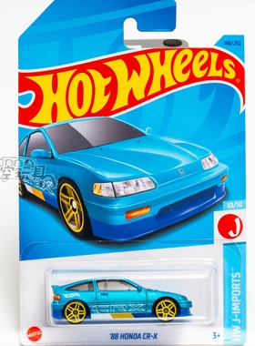 148号 '88 HONDA CR-X 本田 蓝色 美泰风火轮合金小跑车