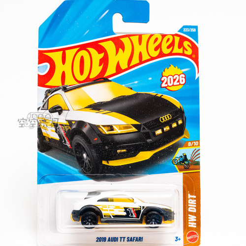 223号 2019 AUDI TT SAFARI 奥迪 白黑黄拼色 风火轮合金小跑车