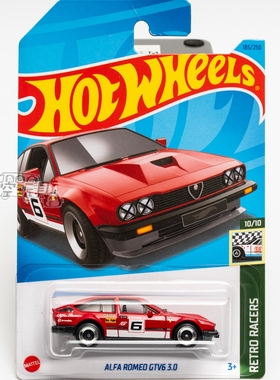 185号 ALFA ROMEO GTV6 3.0 阿尔法罗密欧红色风火轮合金小跑车